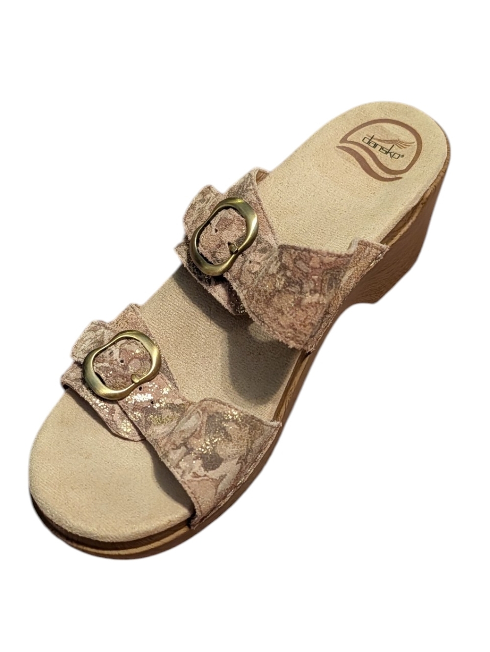 Dansko, Sophie, Neutral Shades Metallic Print Sandals. Size 41
